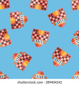 building palace flat icon,eps10 seamless pattern background