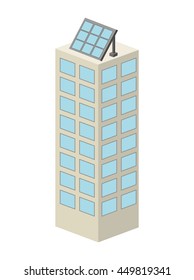 building  with panel solar isolated icon design, vector illustration  graphic 