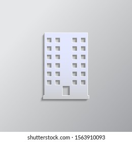 building paper style, icon. Paper style vector icon