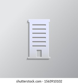 building paper style, icon. Paper style vector icon