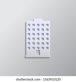 building paper style, icon. Paper style vector icon