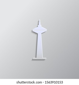 building paper style, icon. Paper style vector icon