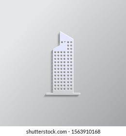 building paper style, icon. Paper style vector icon