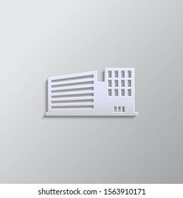 building paper style, icon. Paper style vector icon