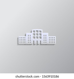 building paper style, icon. Paper style vector icon