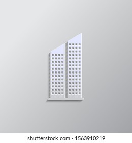building paper style, icon. Paper style vector icon