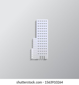 building paper style, icon. Paper style vector icon
