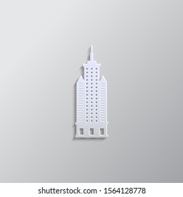 building paper style, icon. Paper style vector icon