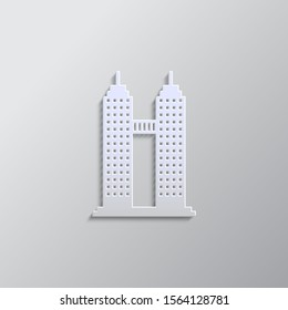 building paper style, icon. Paper style vector icon