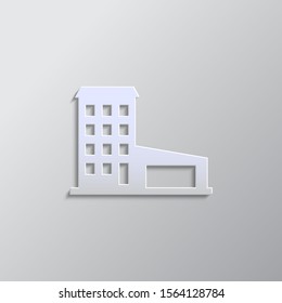 building paper style, icon. Paper style vector icon