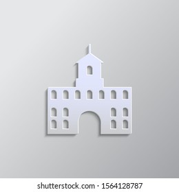 building paper style, icon. Paper style vector icon