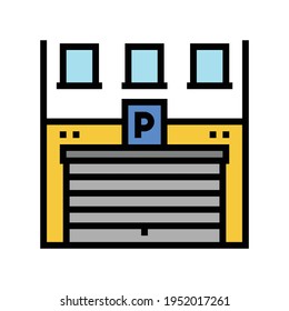 Gebäude Parkfarbsymbol Vektorgrafik. Parkschild. einzelne Symbolillustration