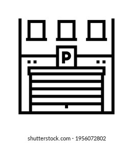 building parking line icon vector. building parking sign. isolated contour symbol black illustration