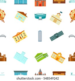 Building pattern icons in cartoon style. Big collection building vector symbol stock illustration