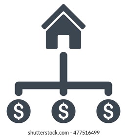 Building Payments icon. Vector style is flat iconic symbol, smooth blue color, white background.
