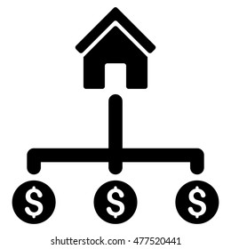 Building Payments icon. Vector style is flat iconic symbol, black color, white background.
