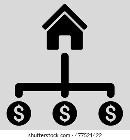 Building Payments icon. Vector style is flat iconic symbol, black color, light gray background.