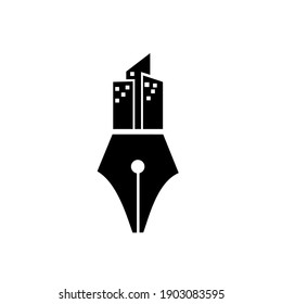 concepto de lápiz de construcción Icono de diseño de icono de arquitecto creativo ilustración de plantilla vectónica