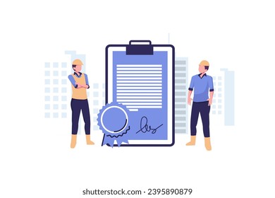 Building permit flat style illustration vector design