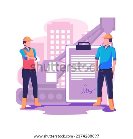 Building permit flat style illustration vector design