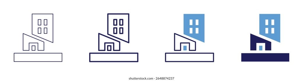Building permit icon in 4 different styles. Thin Line, Line, Bold Line, Duotone. Duotone style. Editable stroke.