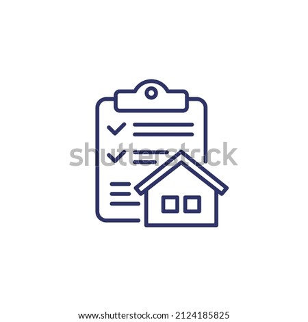 Building permit icon, line vector