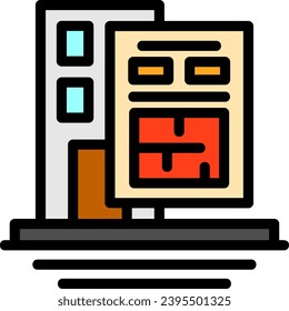 Building Permit Line Filled Icon Vector Design