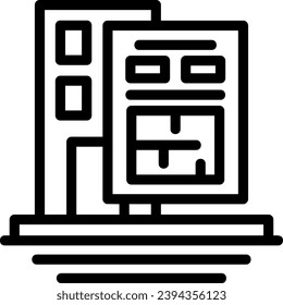 Building Permit Linear Icon Vector Design