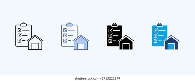 Building Permit Multiple Icon Illustration Vector