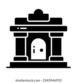 Building with pillars denoting concept vector of bank building in modern style