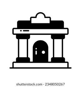 Edificio con pilares que denotan el concepto vector de construcción de bancos en estilo moderno