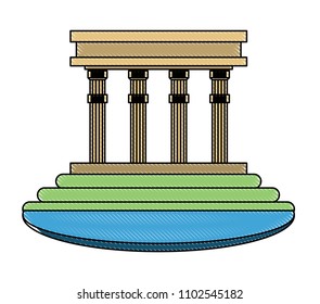 building with pillars icon