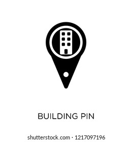 Building Pin icon. Building Pin symbol design from Maps and locations collection. Simple element vector illustration on white background.