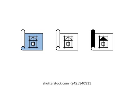 Building Plan icons vector strock illustration