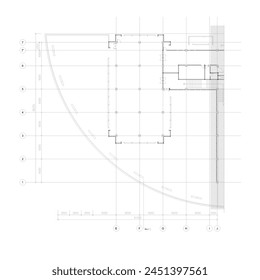 El Plan del edificio está formado por un cuarto de círculo con las dimensiones de la habitación