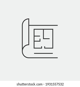 Building Plan Vector Icon Model Civil Engineering