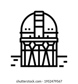 Bau Planetarium Linie Symbol Vektorgrafik. Bauplanetariumsschild. isoliertes Kontursymbol