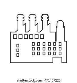 building plant factory industry icon. Flat silhouette and Isolated design. Vector illustration