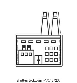 building plant factory industry icon. Flat silhouette and Isolated design. Vector illustration