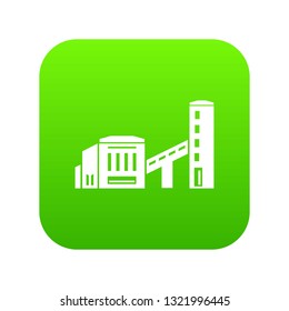 Building plant icon green vector isolated on white background