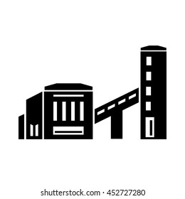 Building plant icon in simple style isolated on white background. Chemistry symbol