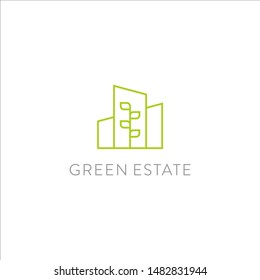 Building and plant logo design - Vector