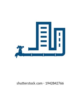 Building Plumbing logo design vector illustration, Creative Plumbing logo design concept template, symbols icons