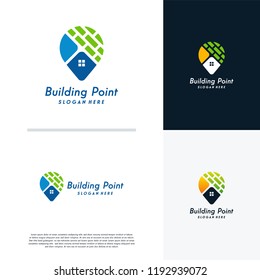 Building Point logo designs concept vector, House Point logo template