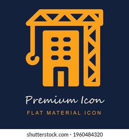 Building premium material ui ux isolated vector icon in navy blue and orange colors