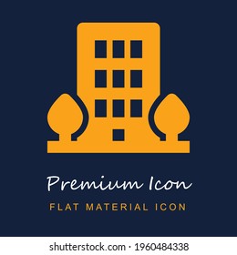 Construyendo material premium ui ux icono vector aislado en colores azul marino y naranja