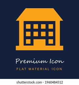 Building premium material ui ux isolated vector icon in navy blue and orange colors