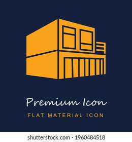 Construyendo material premium ui ux icono vector aislado en colores azul marino y naranja
