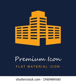 Building premium material ui ux isolated vector icon in navy blue and orange colors