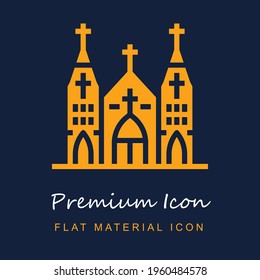 Building premium material ui ux isolated vector icon in navy blue and orange colors